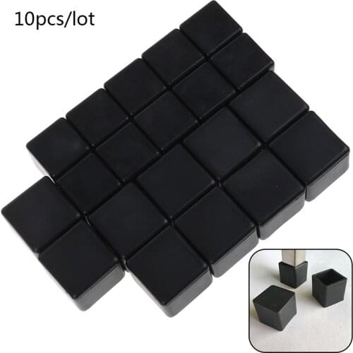 10pcs Square Silicone Chair Leg Caps Non-slip Table Foot Dust Cover Floor Protector Pads Pipe Plugs Furniture Leveling Feet