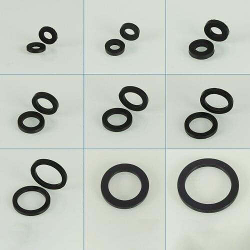 10Pcs/lot Pipe Fittings Faucets Seal O-rings Inner Dia 5mm - 43mm Black NBR Rubber Flat Gaskets Washers