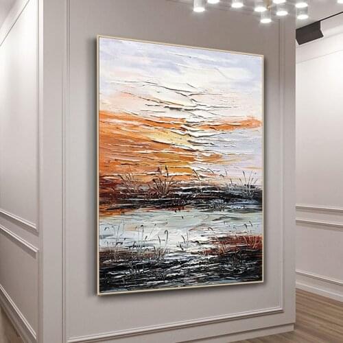 100% Hand Painted Abstract Modern Landscape Oil Paintings Fashion Wall Art Hand Made Simplicity For Home Decorative Large Size