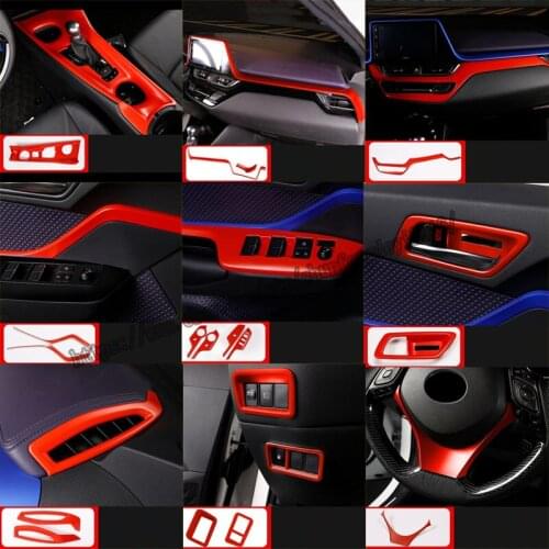 ABS Red Car interior Air outlet decoration cover Trim For Toyota C-HR CHR 2018 2019 Modification