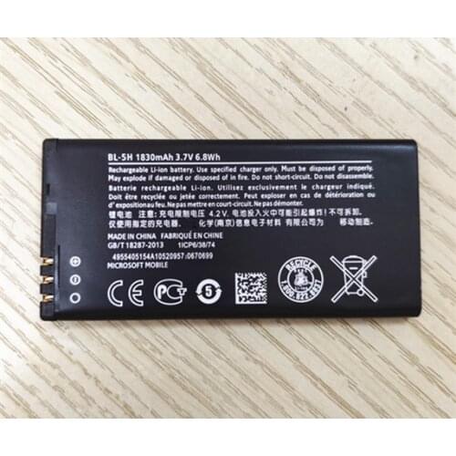 High Quality 1830mAh BL-5H battery for Nokia Lumia 630 38 635 636 Lumia630 RM-977 RM-978 BL5H BL 5H Mobile phone battery