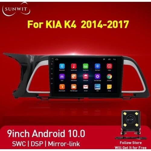 Android10 1Din Car Stereo For KIA K4 Car Radio Multimedia Video Players GPS Navigation System 2+32G 9inch Bluetooth DSP 4G WIFI