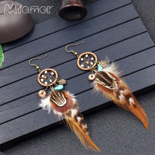 1 Pair Vintage Mini Turquoise Dreamcatcher Earrings Handmade Dream Catcher With Flower Decoration Ornament Diameter 2cm Amor0688
