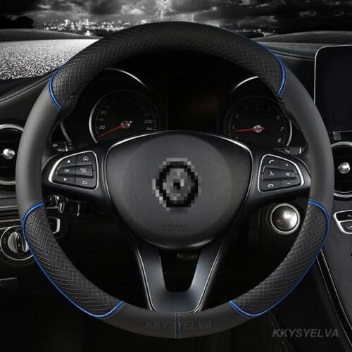 Microfiber Leather For Renault Scenic 1 2 3 4 Grand Scenic Megane Car Steering Wheel Cover 38CM Auto Accessories