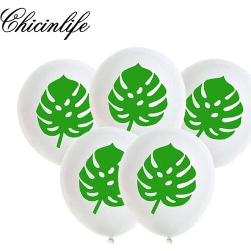 Chicinlife 10Pcs green white Leaf wild Party Balloon Kids Birthday Party Baby Shower wedding Summer Party Balloon Decorations