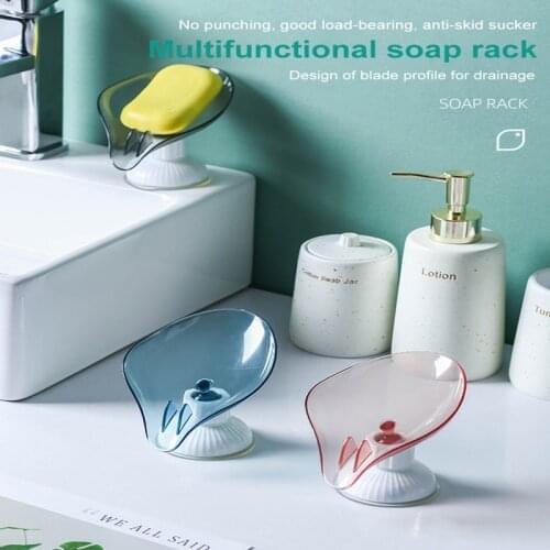 Home Leaf Shape Soap Dish Holder With Diversion Hole Scientific Angle Holder Box Shower Soap Holder Dish Storage Plate Gadgets