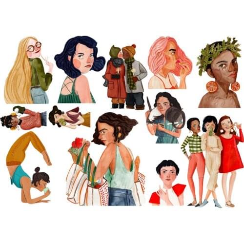 Personality Art Manga Girl Stickers Crafts And Scrapbooking stickers book Student label Decorative sticker kids toys