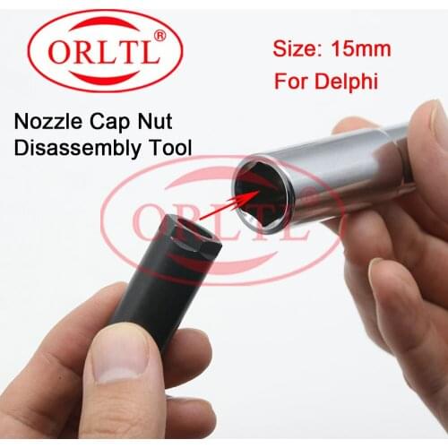 ORLTL Diesel Common Rail Fuel Injector nozzle nut / cap disassembly tool for DELPHI Cap diameter (15mm)
