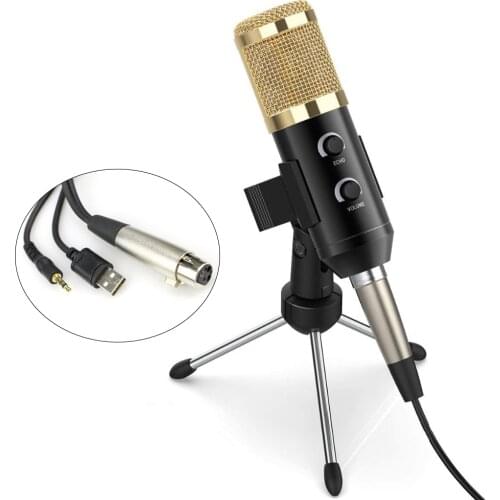 KLW Distinctive Cardioid Polar Pattern Durable Mic Stand Sensitive & High Quality USB Microphone Plug & Play for PC and laptop
