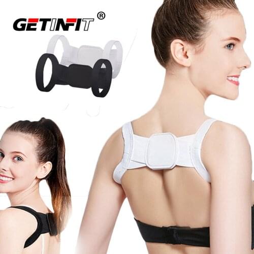 Getinfit Black/White Posture Corrector Back Support Shoulder Belt Rectify Straighten Correction Women Adult Children Health Care