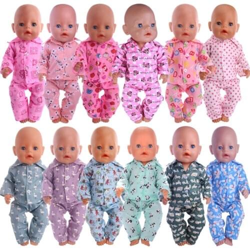 Doll Dsiney Cartoon Clothes Pajamas Nightgowns For 18 Inch American&43CM Reborn Baby New Born Doll ,Girls Russia DIY Gifts Toys
