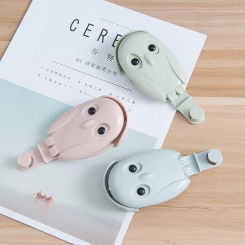 Cute Owl no trace stick clip hook basin storage rack 13*5.5cm