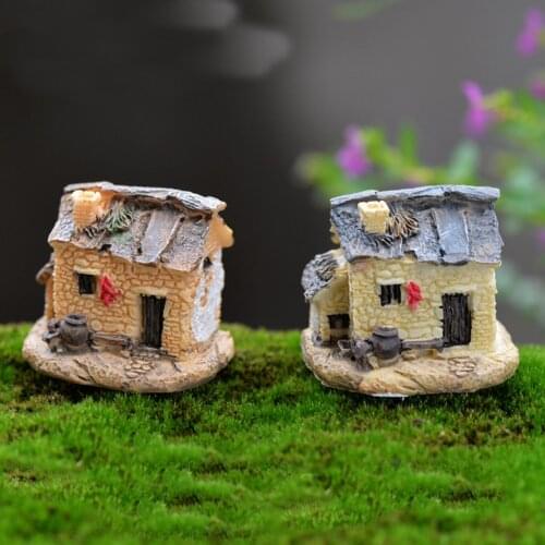 House Miniature Figurine Fairy Garden Accessory Home Decoration Cartoon Animal Building Statue Resin Craft Doll Villa Decoration