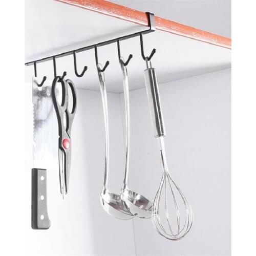 Multi-function home seamless kitchen storage rack nail-free hanging wrought iron wardrobe hook kitchen organizer