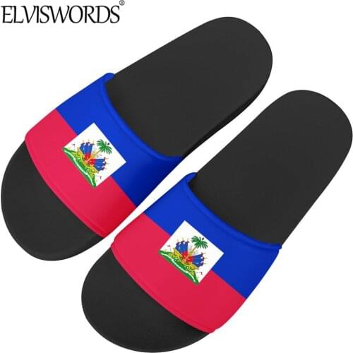 2020 New Fashion Summer Sandals Red and Blue Haiti Flag Slippers Kids Casual Home Slip on Footwear Comfortable Slide