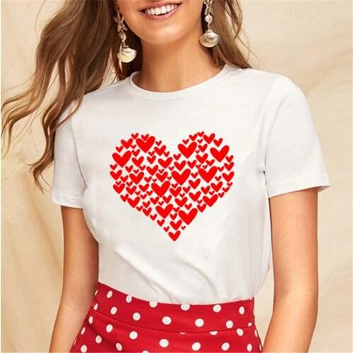 SeeYouShy New Casual Loves Printed Aesthetic Graphic T Shirts Short Sleeve O Neck Streetwear Couple Clothes for Valentines Day