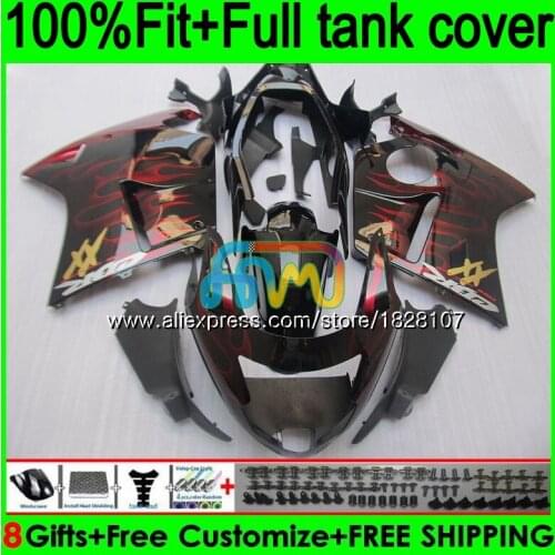 Injection For HONDA CBR1100XX Blackbird CBR1100 XX 96 97 Red flames 98 99 00 01 138BS.15 CBR 1100XX 02 03 04 05 06 07 Fairing
