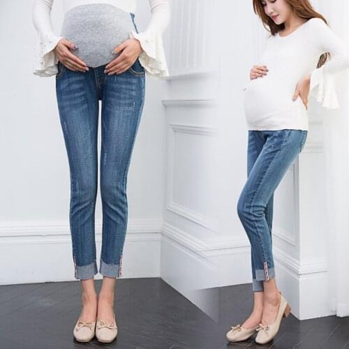 For Pregnant Women Clothes Retro Jeans Pregnancy Pants Trousers Vintage Skinny Stretch Denim Jeans Maternity Pants