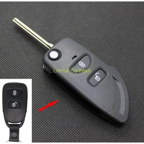 PINECONE for HYUNDAI ELANTRA 2 Buttons Uncut Brass Blade Modified Remote Blank ABS Key Shell 1PC