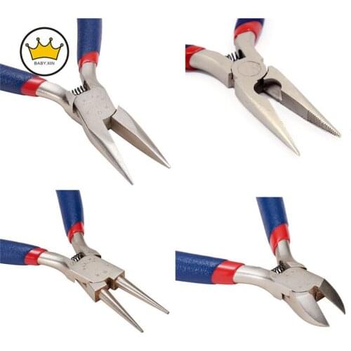 Midnight Blue Making Beading Carbon Steel Jewelry Pliers Set Ferronickel Carbon-Hardened Steel Beading DIY Tool Equipment