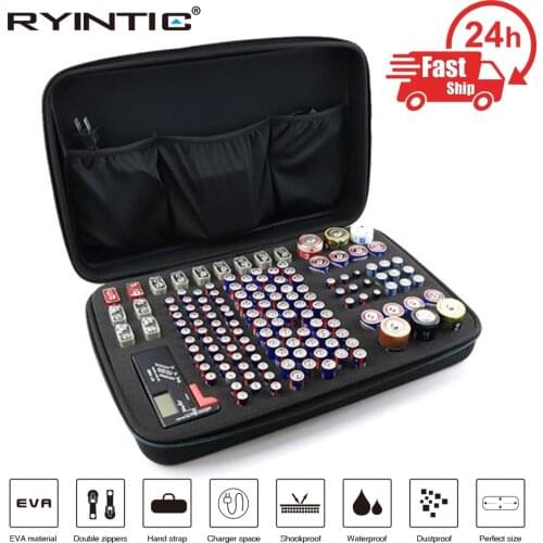 Portable Battery Storage Organizer Holder with Tester Battery Caddy Rack Case Box Holders Including Battery Checker For AAA AA C