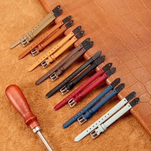 High Quality Genuine Leather Watchbands For Fossil ES3745 ES3861 ES4026 ES3862 ES4340 Womens Watch Straps 8mm Small Bracelet