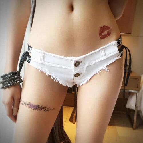 Sexy Summer Mini Short Jeans Booty Shorts Women Cute Bikini Denim Letter Shorts Hot Vestidos Club Party Bikini Bottom Underwear