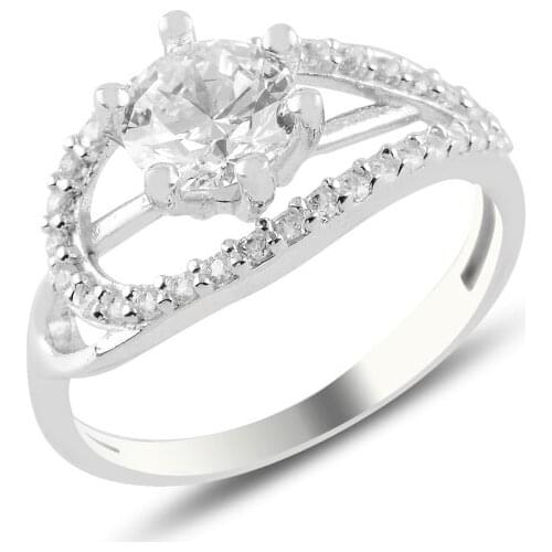Silver 925 Sterling Zircon Engagement Ring