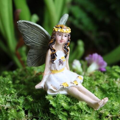 FairyCome Fairies Figure for Miniature Garden Resin Figurines Ornaments Resin Statue Sitting Standing Fairy Garden Accessories
