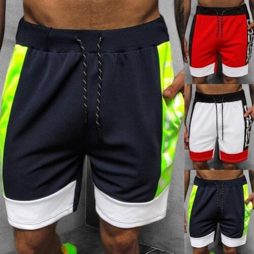 Sports Shorts Letters Print Drawstring Men Color Block Mid Rise Shorts Falcon Shorts Plus Size Shorts Summer Elastic Big Size