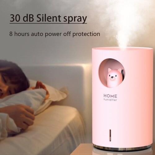 700ML Pet Ultrasonic USB Air Humidifier Timing Aroma Essential Oil Diffuser Cool Mist Romantic Color LED Lamp Home Appliances