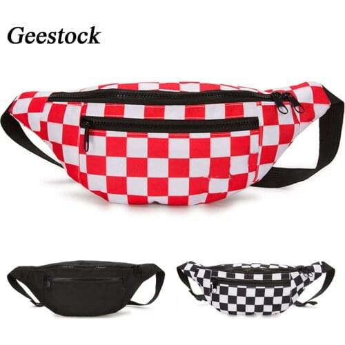 Geestock Waist Pack Canvas Women Fanny Pack Trend Chest Packs Banana Bag Hip Hop High Capacity Bum Pack Phone Pocket
