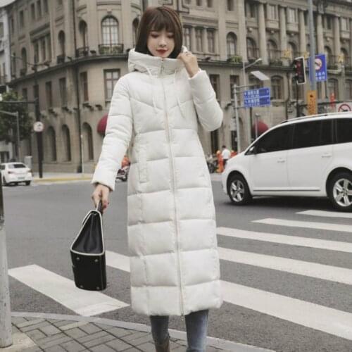 Womens Cotton Padded Jacket Winter Medium Long Style Over Knee Ladies Cotton Padded Jacket