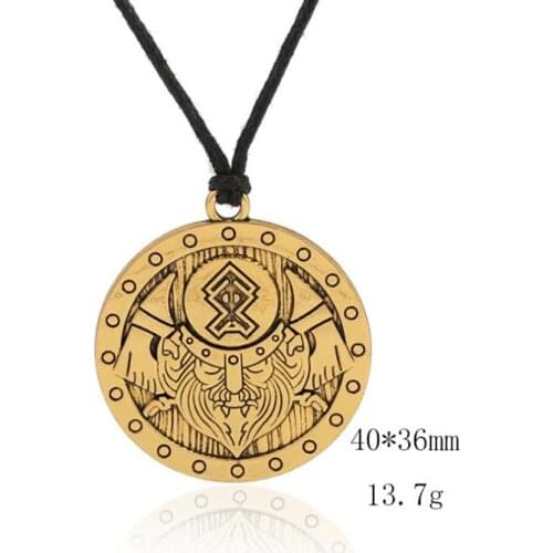 Hot Sale Viking Warrior Axe Round Shape Necklace