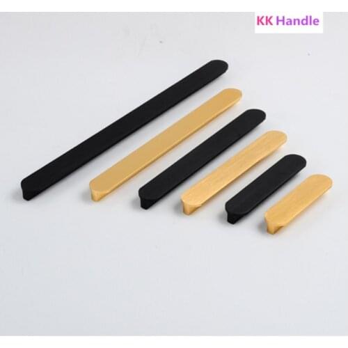 Golden wardrobe door handle black American kitchen cabinet drawer handle modern minimalist minimalist luxury Nordic