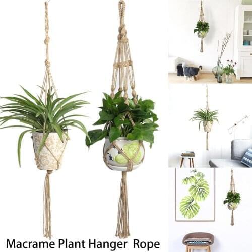 1pc Large-sized Plant Hanger Basket Handmade Rope Pots Holder Fine Hemp Rope Net Flower Pot Plant Lanyard