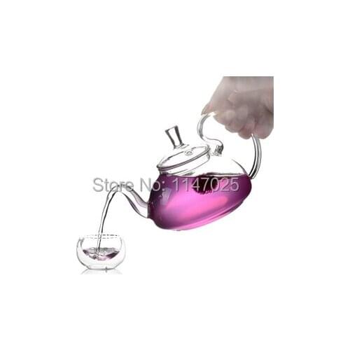 1PC hot selling special sale high temperature heat resistant glass flower teapot 600ml 21oz G0005