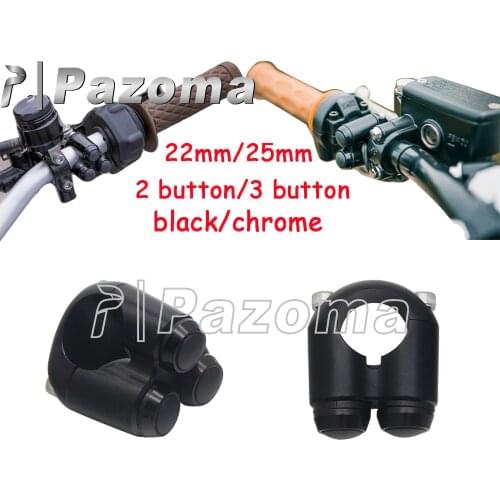 2 Button 3 Button Triple Switch Gear Hand Control Micro M-switch Mini Momentary Push Button Switches for Cafe Racer Cruiser 1"
