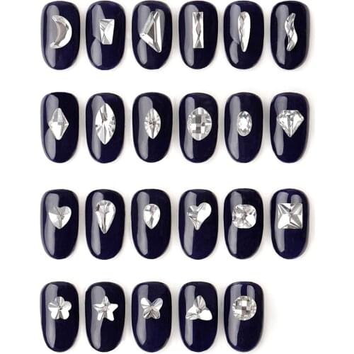 20pcs/lot Crystal Glitter Rhinestones 3D Nails Design Decorations Gem For Nail Art Rhinestone Manicure Tips