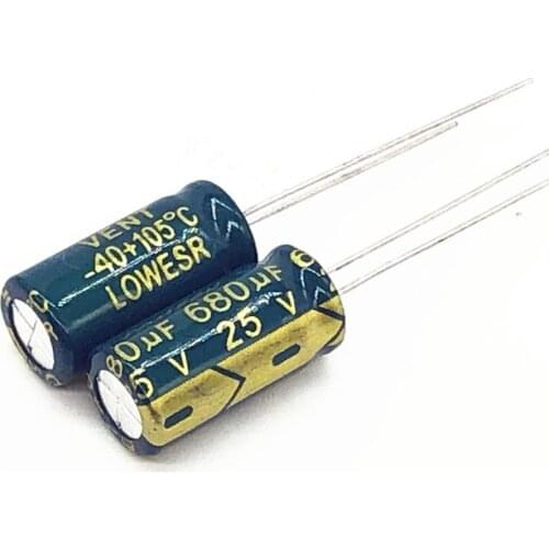 200pcs/lot Q01 25V 680UF Low ESR/Impedance high frequency aluminum electrolytic capacitor size 8*16 680UF25V 20