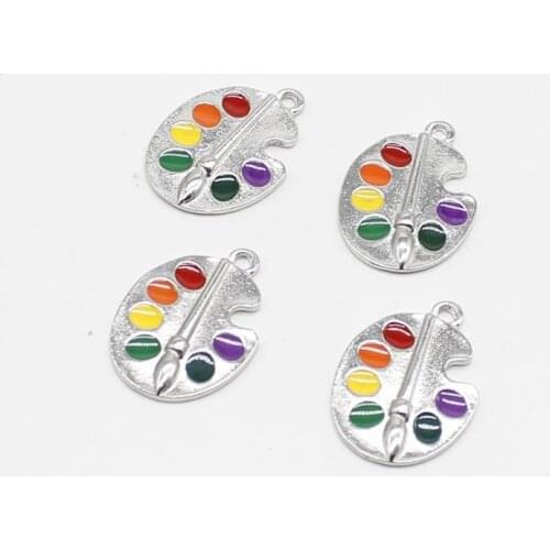 5pcs personality charm antique silver color art drawing board metal pendant painter artist palette pendant jewelry DIY jewelry m