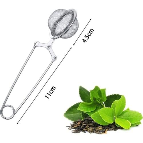 6Pcs Tea Infuser Loose Leaf Tea Snap Ball Tea Strainer Spoon Stainless Steel Tea Filter Steeper with Handle