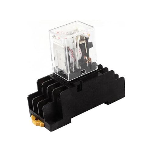 AC380V Coil 3PDT 11Pin Red LED General Purpose Power Relay w Socket