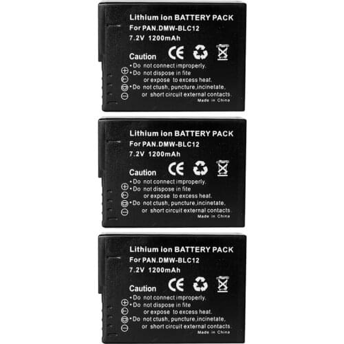 3X Battery for Panasonic DMW-BLC12E BLC12 BLC12PP G6 G7 FZ200