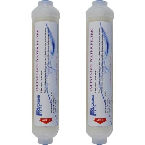 Household/Commercial Reverse Osmosis System Replacement filters Inline Softening Resin for Hard Water ,2" OD x 10" L (Pack of 2)