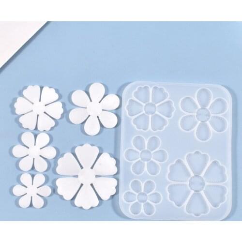 DIY Crystal Epoxy Resin Mold Hand-made Five Flower Petal Pendant Jewelry Silicone Mold For Resin