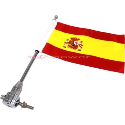 For Harley Touring Road King Glide&flht Chrome Motocycle CNC Aluminum Rear Side Mount Luggage Rack Vertical Flag Pole Spain