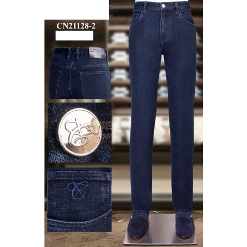 BILLIONAIRE Jeans winter thick cowhide men 2020 new Fashion British Cotton embroidery high quality zipper big size 31-40