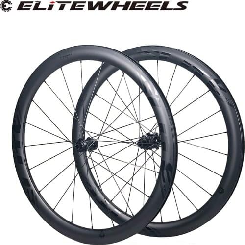 ELITEWHEELS 700C Road Disc Carbon Wheels Cyclocross Road Cycling Wheelset RD16 Low Resistance Center Lock Hub Shimano XDR 24-24H