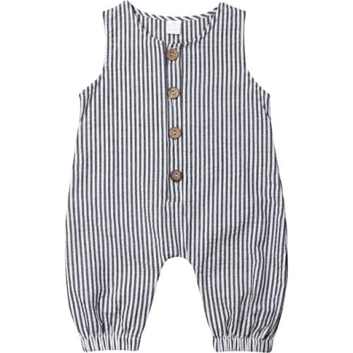 Newborn Baby Boy Girl Cotton Romper Jumpsuit Clothes Playsuit Kids Toddler Summer Striped Rompers Outfits Sunsuit Clothing Tops